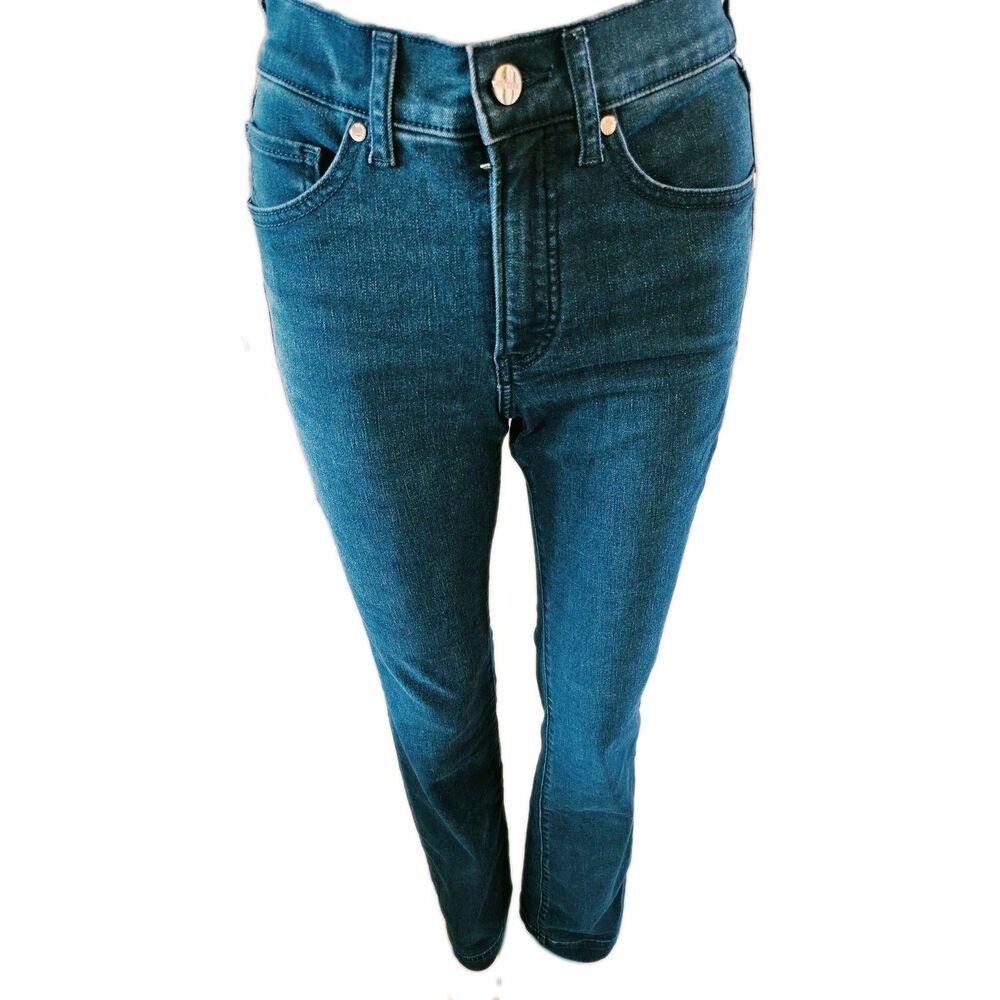 Express Women's Blue Jeans Size 2 Medium Wash Stretch Denim 5 Pocket Casual - Picture 3 of 6